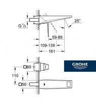 MONOMANDO LAVABO MURAL ALLURE GROHE